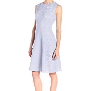 Tommy Hilfiger Blue & White Textured Knit Dress